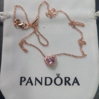 CADENA CORAZÓN PANDORA PLATA ROSADA