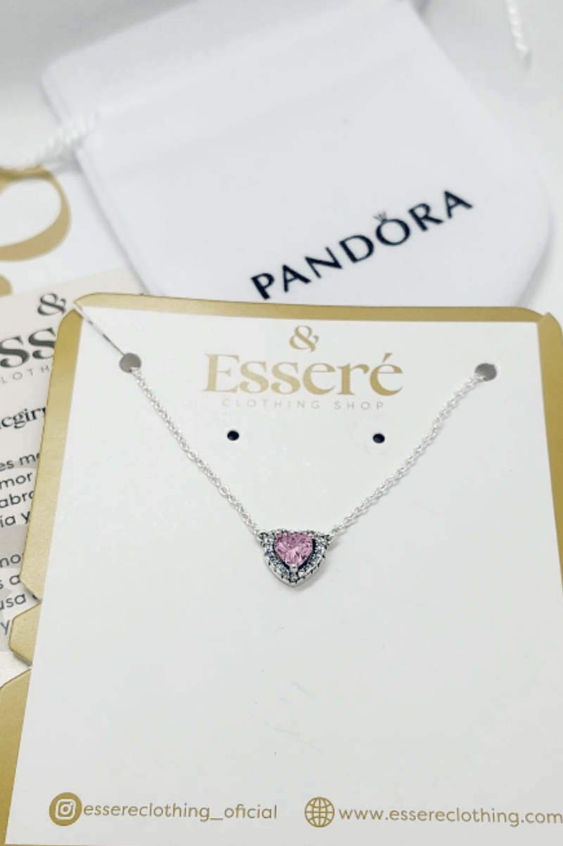 CADENA CORAZÓN ROSADO PANDORA