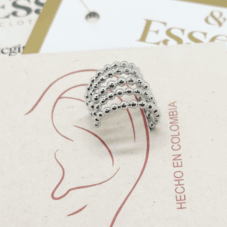 EAR CUFF PLATEADO BOLITAS MINI