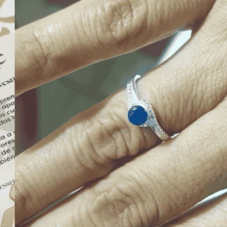 ANILLO PLATA CIRCO AZUL TALLA 6